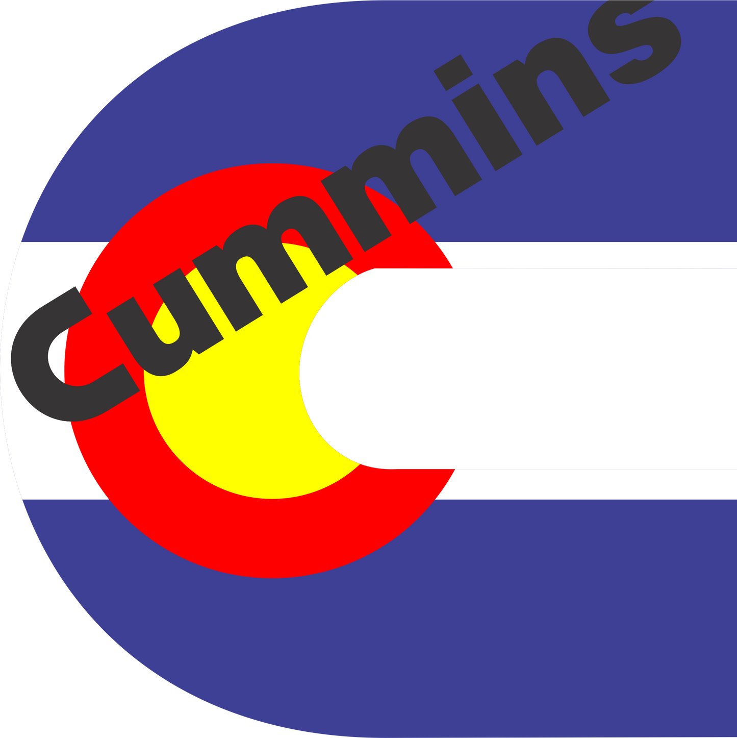 Colorado Cummins Flag 8x8 Decal